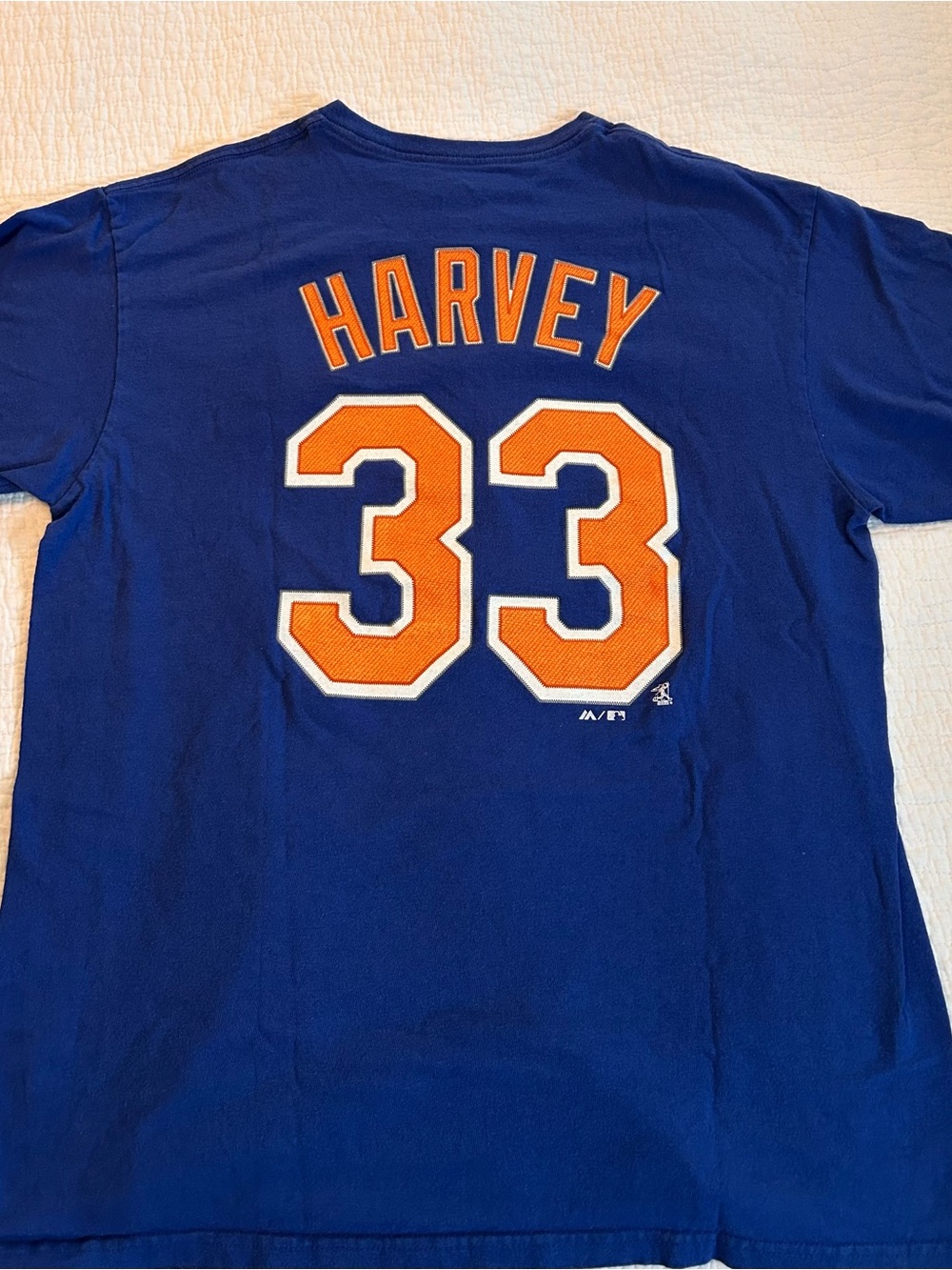 Blue Mets Matt Harvey Crewneck T-Shirt - large